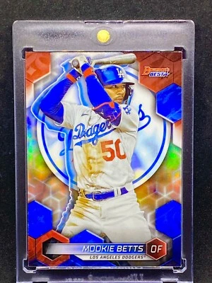 Mookie Betts RARO REFRACTOR TARJETA DE INVERSIÓN BOWMAN CROMO DODGERS MVP Foto 1 de 2