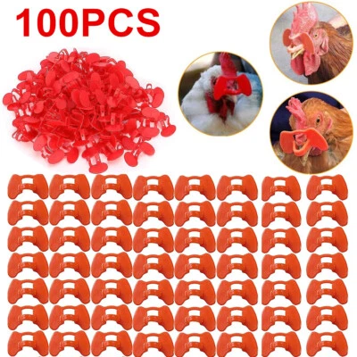 MM ELECTRONICLES 100PCS No Fighting Pinless Chicken Peepers Pheasant Poultry Blinders Spectacles