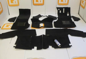 LHD R380 front full carpet mat set 90 110 black Fits Land Rover Defender TD5 ... - Picture 1 of 8