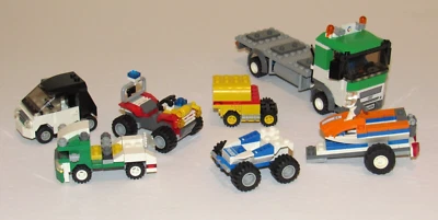 LEGO City умный мини автомобиль полиции ATV зеленый утилизации грузовик оранжевый Jet лыж 4 x 4 лот - Изображение 1 из 4