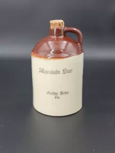 VTG Mountain Dew Skyline Drive. VA 22 K Gold Hand Decorated Crock Ceramic Jug - Picture 1 of 8