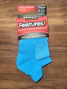 Feetures! High Performance Light Cushion No Show Tab Brilliant Blue - L - Picture 1 of 1