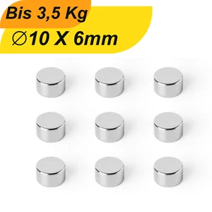 Neodymium Magnet Strong Super Magnets 10x6mm Disc N42 High Adhesive Force - Picture 1 of 7