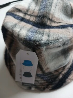 ВРЕМЯ И TRU желтовато-коричневый синий белый TT двусторонний клетку верхняя шляпа один размер - Изображение 1 из 3