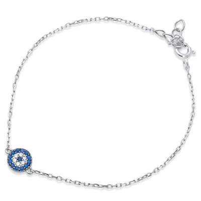 ¡De moda! Brazalete de plata de ley 0,925 de zafiro azul turco Foto 1 de 2