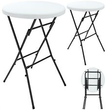 2x Tables hautes pliantes Table bistrot table de bar mange-debout blanc Ø 72cm
