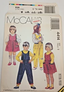 McCall's 4414 Mädchen Top Jump Suit Schnittmuster 1989 Größe 3 Umschlagschaden - Bild 1 von 7