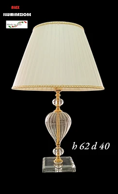 Lampada da Tavolo Elegante in Vetro soffiato saka cristallo con riporti oro - Immagine 1 di 4