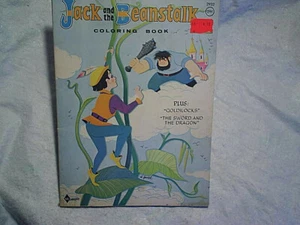 1966 JACK AND THE BEANSTALK COLORING BOOK Plus GOLDILOCKS AND THE THREE BEARS - Picture 1 of 7