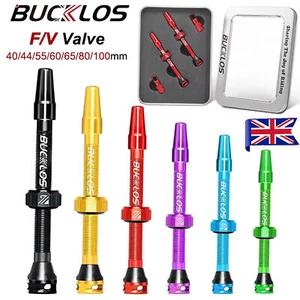 40/44/55/80MM Vacuum Air Valve Durable Aluminum F/V MTB Bike Tubeless Valve Stem - Picture 1 of 55