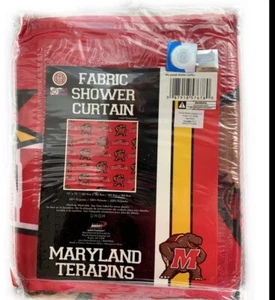 University of Maryland Terrapin STOFF Duschvorhang 72 x 72 Zoll rot bunt - Bild 1 von 8