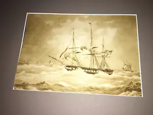 Boat Ship Matted Print Art Sailing At Sea art work  - Picture 1 of 4
