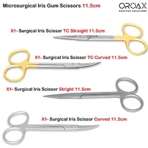 Tijeras de iris de sutura de encías para disección quirúrgica dental TC 11,5 cm - Imagen 1 de 7