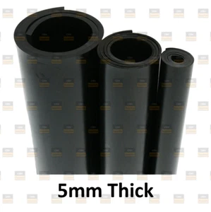 5mm Neoprene Rubber Sheet – Solid Black Smooth - Various Sizes - VAT Included - Picture 1 of 2