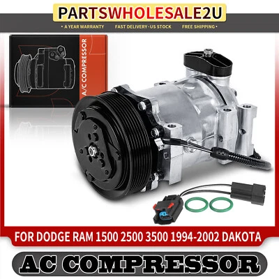 AC Compressor w/ Clutch for Dodge Dakota Durango Ram 1500 2500 3500 Ramcharger - Image 1 of 4