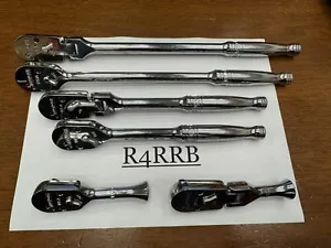 Snap-on Tools USA NEWEST STYLE 3/8 Drive 6 Piece MIXED 100 TOOTH Chrome Ratchets - Picture 1 of 18