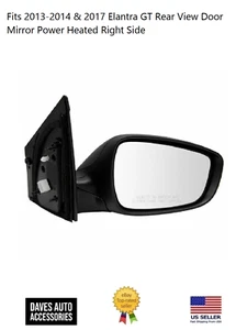 Sideview Door Power Mirror Assembly RH Side Fits 13-14 & 2017 Hyundai Elantra GT - Picture 1 of 3