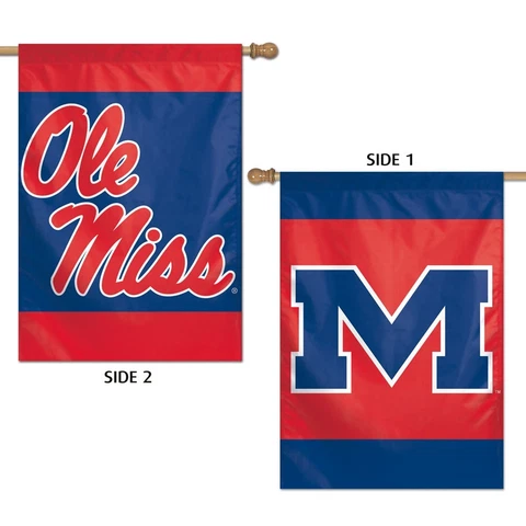 MISSISSIPPI OLE MISS LOGO 28"X40" DOUBLE SIDED BANNER FLAG NEW WINCRAFT 👀🔥 Cover