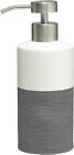 Sealskin Doppio Soap Dispenser, Porcelain, Grey, 8.5 x 18 x 6.7 cm