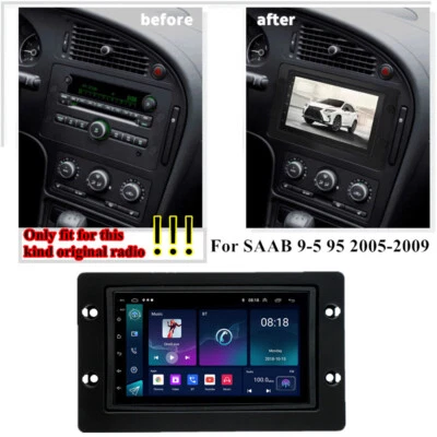 7" Android 12.0 Stereo Radio GPS Nav Head Unit Wifi FM For SAAB 9-5 95 2005-2009 - Image 1 of 4