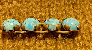 Vintage Brosche  evtl. 1920iger 30iger Jahre Antik Schmuck Türkis Stabbrosche - Bild 1 von 7