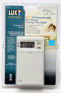 Lux Smart Temp ELV1 Programmable Line Voltage Thermostat 5-2 Day Heating New - Picture 1 of 24