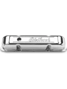 Edelbrock Valve Covers Signature Series Stock Height Steel Chrome Edelbro (4491) - Picture 1 of 12