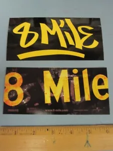 Juego de 2 pegatinas promocionales Eminem 2002 banda sonora de 8 millas nuevo stock antiguo impecable - Imagen 1 de 2