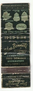 MATCHBOOK COVER - BLAUE MOTORMOTORHAUBEN - MONTREAL KANADA - FORD MONARCH - Bild 1 von 3