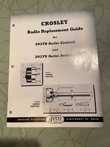 1943-46 CROSLEY RADIO REPLACEMENT GUIDE FOR 39378 & 39379 SERIES CONTROL SWITCH - Picture 1 of 5