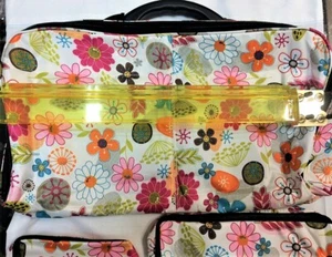 Mahjong Mahjongg Bag Flowers Print Carry Empty Bag and Two Bags Purses for Tiles - Picture 1 of 6