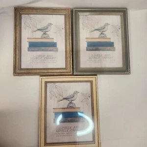 Picture Photo Frames Set of 3 8x10 Farmhouse Rustic Wood Grain Table Hanging New - Picture 1 of 18