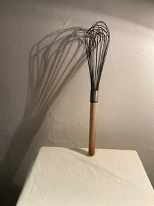 Vintage großer Schneebesen mit Holzgriff für kommerzielle Hotelküche 18 Zoll S 45 - Bild 1 von 17