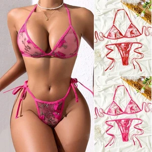 Sexy Damen-Dessous Spitze Schmetterling Stickerei Unterwäsche Babydoll Nachtwäsche US - Bild 1 von 21