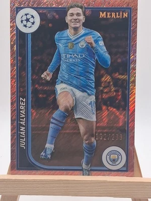 Topps Merlin Chrome UCC 2023/24 Julián Alvarez #76 ManCity Rose GOLD Shimmer/299 - Image 1 of 4