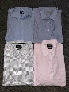 Confezione Camicia Uomo X 4, Taglia 17,5, Manica Lunga, Colori/Modelli Misti (3) - Foto 1 di 15