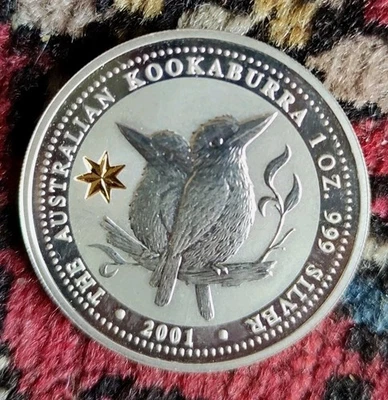 2001 AUSTRALIA "KOOKABURRA" argento silver 1 oz once 999 - Immagine 1 di 4