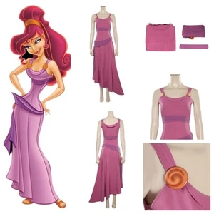 Hercules Megara Cosplay Costume Halloween Disguise Party Pink Dress Belt outfit - Picture 1 of 11