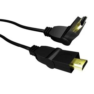 2m HDMI Bent Head Adjustable Right Angle Cable Audio Video HD 3DTV Xbox Ps2 Lead - Picture 1 of 5