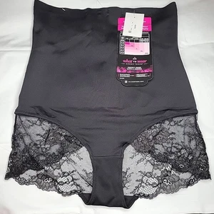 Maidenform High Waist Brief Black Medium Shapewear DMS704 Lace New with Tags - Picture 1 of 5