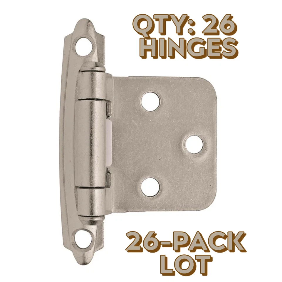 Amerock BP3429G10 Self-closing Face Mount Hinge With Variable Overlay Satin