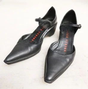 Vintage c1990 Walter Steiger Low D'Orsay Style Heels Gr. 5B Vollleder - Bild 1 von 8