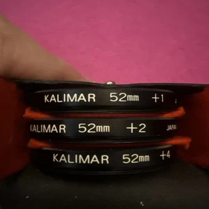 Set of 3 Kalimar 52mm Close-up Lens Filter With Case +1 +2 +4 - Picture 1 of 4