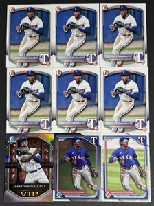 9 Karten Lot Sebastian Walcott Bowman Chrome und Papier 2024 - 2025 Rangers - Bild 1 von 1