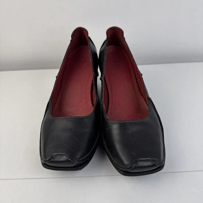 Clarks Finnis Blaze Wedge Shoes UK 6 D Active Air Black Leather quality l@@k!! - Image 1 of 4