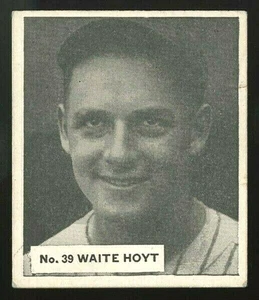 1936 V355 goma mundial Canadian Goudey #39 Waite Hoyt Pittsburgh Pirates sólido - Imagen 1 de 2