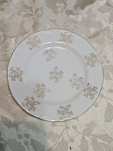 Sterling China Japan 7,5" Teller Silber/Gold Spitze Ausgefallen Tee Schneeflocken - Bild 1 von 6
