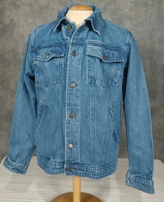 Chaqueta vaquera azul Wrangler de colección años 90 azul denim para hombre talla pequeña-- leer -- Foto 1 de 4