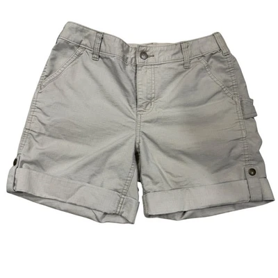 Женские оригинальные рабочие шорты Carhartt размер 6 хаки с манжетами повседневные Y2K - Изображение 1 из 4