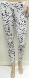 Cartoon Black/White Chibi Inner tube Juniors Leggings (Size 7-8 Medium) - Picture 1 of 3